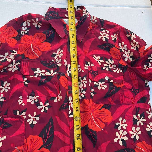 Vintage 🎈Lucky Brand Dale Hope floral Hawaiian silk M long sleeve shirt - Picture 6 of 8